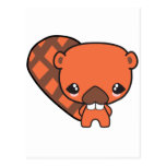 cute silly kawaii beaver post cards