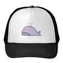 cute silly lavender whale mesh hats
