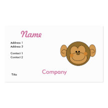 Cute Silly Monkey Face Business Cards