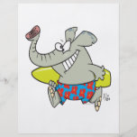 cute silly surfer surfing elephant cartoon full color flyer