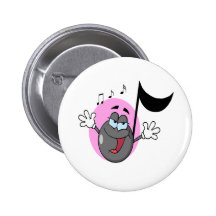 cute singing music musical note cartoon character pinback buttons