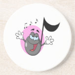 cute singing music musical note cartoon character drink coaster