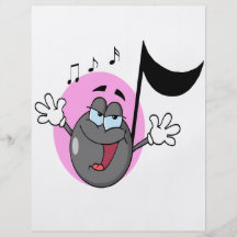 cute singing music musical note cartoon character flyers