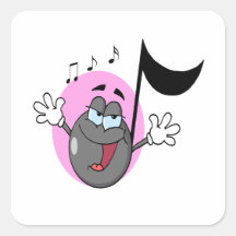 cute singing music musical note cartoon character sticker