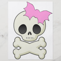 Cute Skull n Crossbones with Bat Bow Flyer