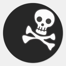 Cute Skull Round Stickers