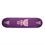Cute Smiling Cartoon Cats Purple Skateboard