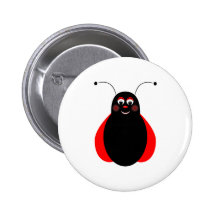 Cute Smiling Ladybug Button
