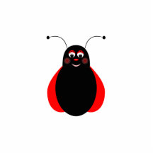 Cute Smiling Ladybug Ornament Cut Outs