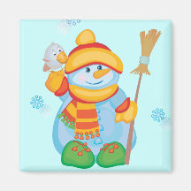 Cute Snowman Magnet for Giving