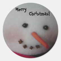 Cute Snowman Round Stickers