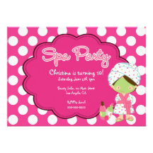 Cute Spa Day Birthday Party Invitation