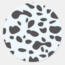 Cute Spots Dots Dalmatian Dog Skin Pattern Round Sticker