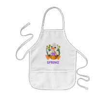 Cute Spring Ducky with Egg Basket Apron
