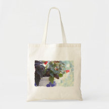 Cute Squirrel in a Flower Pot Canvas Bag