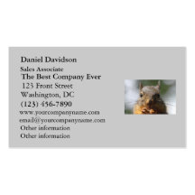 Cute Squirrel Smiling Photo Business Cards