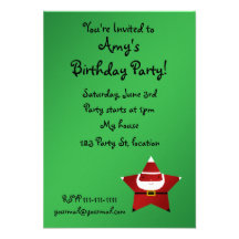 Cute star santa custom invites