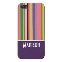 Cute Stripes; Purple Cases For iPhone 5