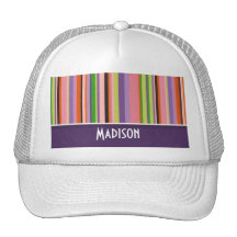 Cute Stripes; Purple Trucker Hat