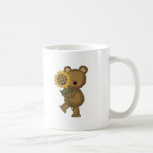 Cute Sunflower Teddy Bear Mug