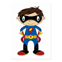 Cute Superhero Boy Business Card Template