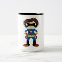 Cute Superhero Boy Coffee Mugs
