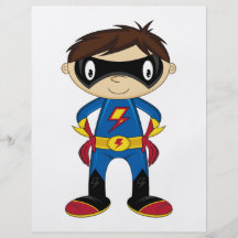 Cute Superhero Boy Full Color Flyer