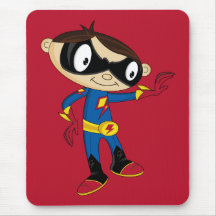 Cute Superhero Boy Mouse Pads
