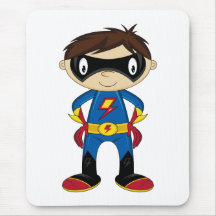 Cute Superhero Boy Mousepads
