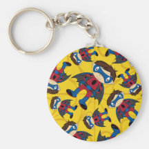 Cute Superhero Boy Pattern Keychain