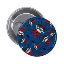 Cute Superhero Boy Pattern Pinback Button