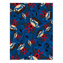 Cute Superhero Boy Pattern Post Card