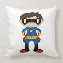 Cute Superhero Boy Pillow