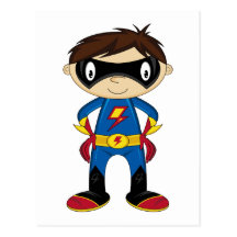 Cute Superhero Boy Postcard