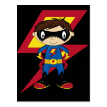 Cute Superhero Boy Postcard