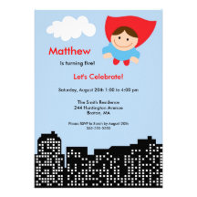 CUTE Superhero Boys Birthday Party Invitation