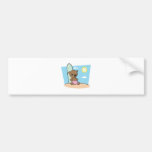 cute surfer teddy bear bumper sticker