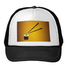 Cute Sushi Roll In Corner With Chopsticks Mesh Hat