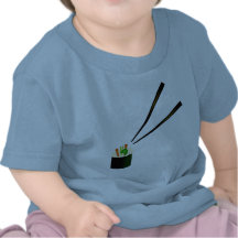 Cute Sushi Roll In Corner With Chopsticks Tshirts