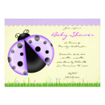 CUTE Sweet Purple Lady Bug Baby Shower Invitation