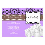 CUTE Sweet Winter Time Purple Baby Shower Custom Invites