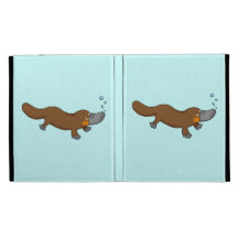 Cute swimming duck-billed platypus iPad folio covers