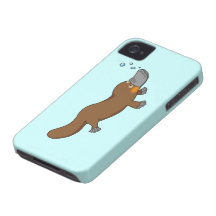 Cute swimming duck-billed platypus Case-Mate iPhone 4 cases