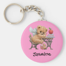 Cute Teddy Bear Personalised Name Gift Keychains