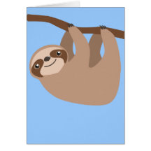 Cute Three-Toed Sloth Card