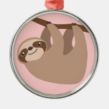 Cute Three-Toed Sloth Christmas Tree Ornaments