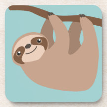 Cute Three-Toed Sloth Drink Coaster