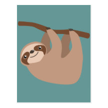 Cute Three-Toed Sloth Postcard
