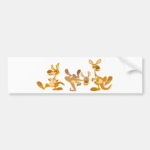 Cute Trio of Cartoon Kangaroos Bumper Sticker