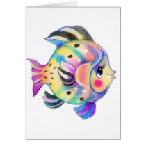 Cute Tropical Fishie Kawaii cards
